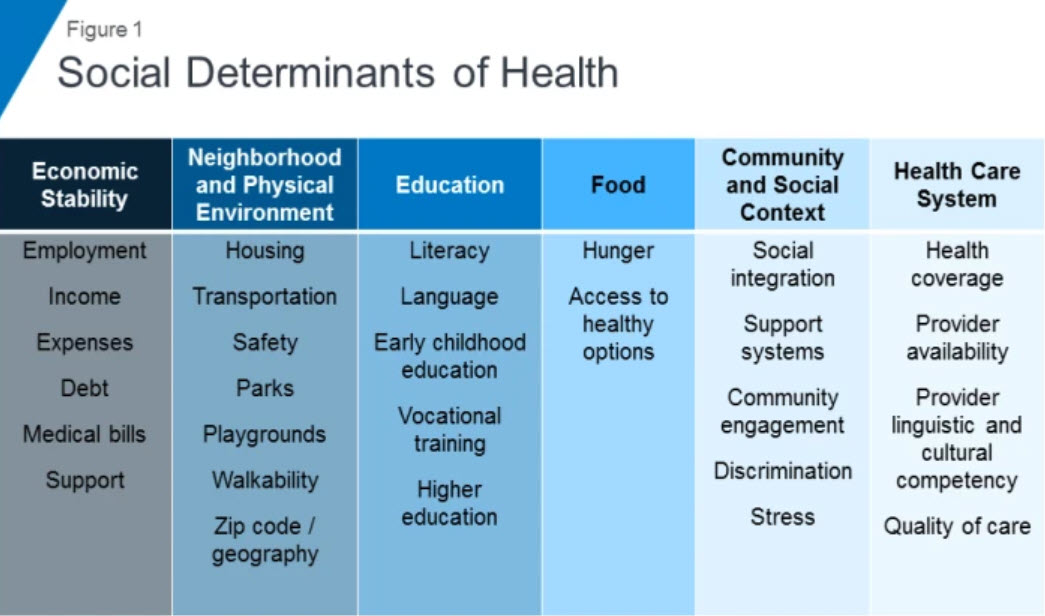 Social Determinants of Health Table